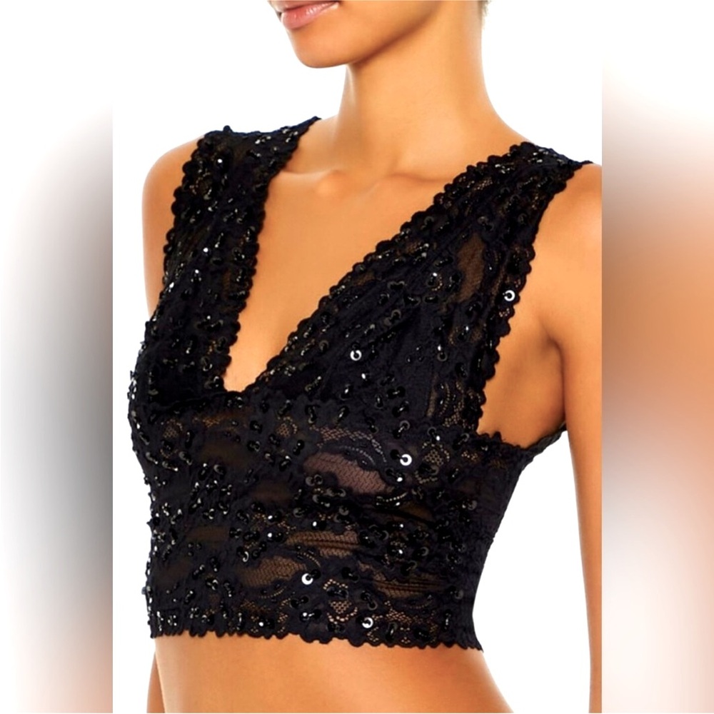 ISO Bebe Marciano Karina Y2K Vintage Corset Lace Sequin Crop Top S/XS